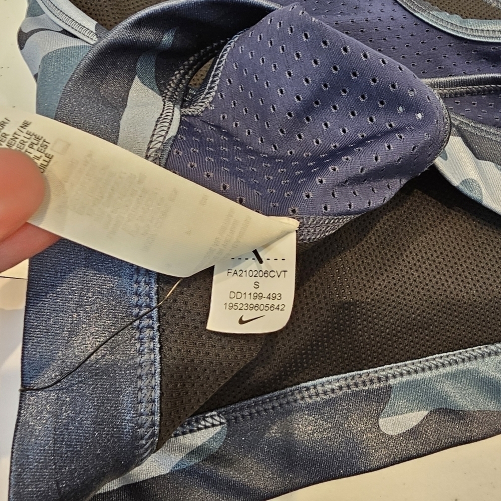 Nike Dri-fit Swoosh Bra Women's Size Small Navy NWT Racer Back Workout Gym - Picture 4 of 7